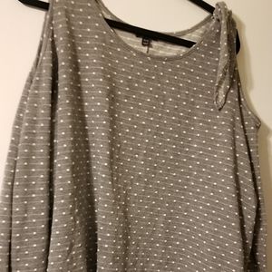 Lane Bryant cold shoulder polka dot sweater